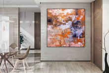 Load image into Gallery viewer, Orange Grey White Abstract Painting Acrylic Textured Fp031