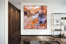 Load image into Gallery viewer, Orange Grey White Abstract Painting Acrylic Textured Fp031