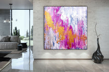 Load image into Gallery viewer, Pink Gold White Abstract Painting Original Large Interior Decor Qp014