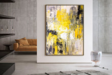 Load image into Gallery viewer, Yellow Abstract Painting on Canvas Big Painting for Living Room Qp029