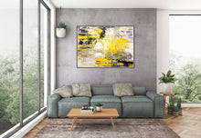 Load image into Gallery viewer, Yellow Abstract Painting on Canvas Big Painting for Living Room Qp029