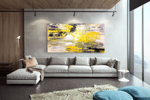 Load image into Gallery viewer, Yellow Abstract Painting on Canvas Big Painting for Living Room Qp029