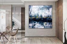 Load image into Gallery viewer, Deep Green Gray Gold Abstract Canvas Painting Fp054