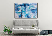 Load image into Gallery viewer, Blue And White Palette Knife Artwork Original Abstract Painting Fp027
