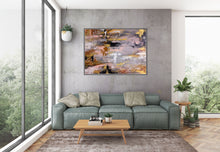 Load image into Gallery viewer, Pink Gray Gold Palette Knife Abstract Painting Modern Wall Decor Fp082