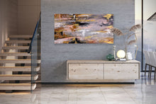 Load image into Gallery viewer, Pink Gray Gold Palette Knife Abstract Painting Modern Wall Decor Fp082