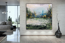 Load image into Gallery viewer, Green Blue Yellow Abstract Painting Landscape Canvas Art Fp052