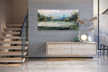 Load image into Gallery viewer, Green Blue Yellow Abstract Painting Landscape Canvas Art Fp052