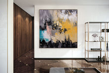 Load image into Gallery viewer, Modern Blush Pink Mint Extra Large Wall Art Abstract Painting Qp016