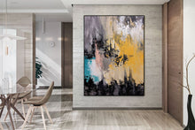 Load image into Gallery viewer, Modern Blush Pink Mint Extra Large Wall Art Abstract Painting Qp016