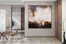 Load image into Gallery viewer, Brown And White Abstract Canvas Art Abstract Original Painting Qp025