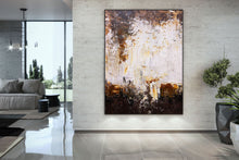 Load image into Gallery viewer, Brown And White Abstract Canvas Art Abstract Original Painting Qp025