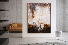 Load image into Gallery viewer, Brown And White Abstract Canvas Art Abstract Original Painting Qp025