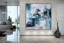 Load image into Gallery viewer, Blue Green White Modern Wall Art Painting Bedroom Painting Fp046