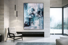 Load image into Gallery viewer, Blue Green White Modern Wall Art Painting Bedroom Painting Fp046