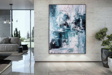 Load image into Gallery viewer, Blue Green White Modern Wall Art Painting Bedroom Painting Fp046