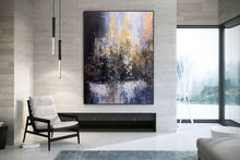 Load image into Gallery viewer, Blue White Gold Abstract Paintings Contemporary Art Fp032