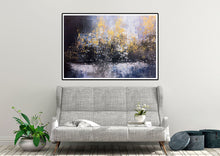 Load image into Gallery viewer, Blue White Gold Abstract Paintings Contemporary Art Fp032