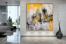Load image into Gallery viewer, White Yellow Brown Palette Knife Artwork Original Abstract Painting Qp032