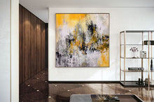 Load image into Gallery viewer, White Yellow Brown Palette Knife Artwork Original Abstract Painting Qp032