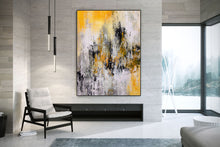 Load image into Gallery viewer, White Yellow Brown Palette Knife Artwork Original Abstract Painting Qp032