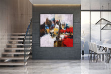 Load image into Gallery viewer, Red Yellow Brown Abstract Painting on Canvas Acrylics Painting Qp033
