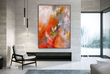 Load image into Gallery viewer, Orange Gray White Abstract Painting Colorful Textured Art Fp055