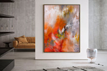 Load image into Gallery viewer, Orange Gray White Abstract Painting Colorful Textured Art Fp055