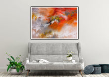 Load image into Gallery viewer, Orange Gray White Abstract Painting Colorful Textured Art Fp055