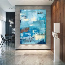 Load image into Gallery viewer, Blue Abstract Painting Pop Art Paintings on Canvas Bp025