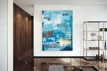 Load image into Gallery viewer, Blue Abstract Painting Pop Art Paintings on Canvas Bp025