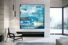 Load image into Gallery viewer, Blue Abstract Painting Pop Art Paintings on Canvas Bp025