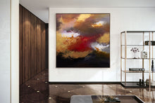 Load image into Gallery viewer, Black Brown Red Abstract Painting Modern Abstract Painting Xl Abstract Painting Fp038