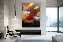 Load image into Gallery viewer, Black Brown Red Abstract Painting Modern Abstract Painting Xl Abstract Painting Fp038