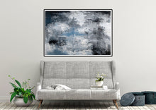 Load image into Gallery viewer, Black White Blue Abstract Painting Modern Paintings Fp028
