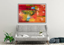 Load image into Gallery viewer, Red Green Orange Abstract Painting Colorful Abstract Art Fp050