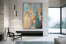 Load image into Gallery viewer, Navy Blue Yellow Red Abstract Painting Home Decor Wall Art Qp026