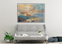 Load image into Gallery viewer, Navy Blue Yellow Red Abstract Painting Home Decor Wall Art Qp026
