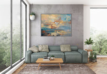 Load image into Gallery viewer, Navy Blue Yellow Red Abstract Painting Home Decor Wall Art Qp026