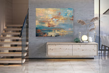 Load image into Gallery viewer, Navy Blue Yellow Red Abstract Painting Home Decor Wall Art Qp026