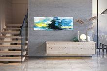 Load image into Gallery viewer, Blue White Yellow Abstract Painting on Canvas Knife Painting Qp004