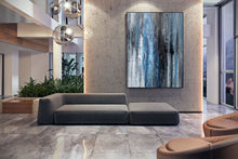 Load image into Gallery viewer, Gray Blue White Abstract Painting ModernTextured Art Fp071