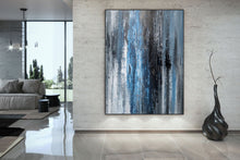 Load image into Gallery viewer, Gray Blue White Abstract Painting ModernTextured Art Fp071
