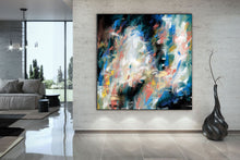 Load image into Gallery viewer, Black Pink Blue Textured Painting Original Abstract Painting Qp002