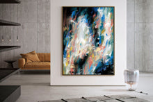 Load image into Gallery viewer, Black Pink Blue Textured Painting Original Abstract Painting Qp002