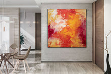 Load image into Gallery viewer, Red Yellow White Abstract Painting on Canvas Fp097