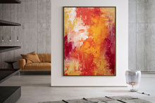 Load image into Gallery viewer, Red Yellow White Abstract Painting on Canvas Fp097