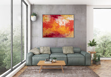 Load image into Gallery viewer, Red Yellow White Abstract Painting on Canvas Fp097