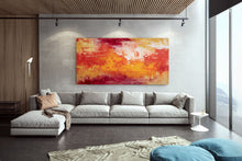 Load image into Gallery viewer, Red Yellow White Abstract Painting on Canvas Fp097