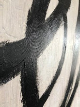 Load image into Gallery viewer, Circle Black and White Abstract Painting on Canvas Living Room Art Kp037